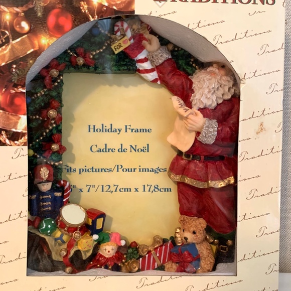 Traditions Hand Painted Photo Holiday Christmas Frame "5 x 7" - Picture 2 of 9